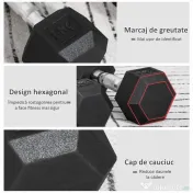 HOMCOM Set 2 Gantere Hexagonale, 5kg Fiecare, din Cauciuc cu Mâner Anti-alunecare, pentru Antrenament și Fitness, Negru | Aosom Romania