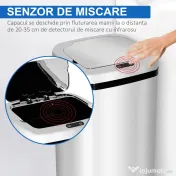 HOMCOM cos de gunoi cu senzor inox elegant 50L cu infrarosu | Aosom Romania 