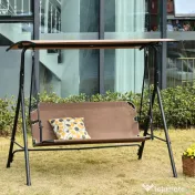 Balansoar de Gradina 3 Locuri Outsunny, Metal si Textilen, Maro 172x110x155cm | Aosom Romania 