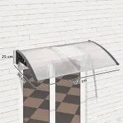 Outsunny Copertină Curbată pentru Exterior cu Panouri din Policarbonat și Sistem de Fixare Inclus | Aosom Romania