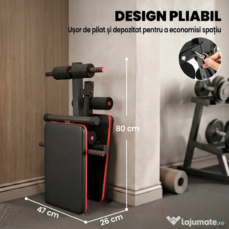 HOMCOM banca sport, pliabila, 47x142x50-66 cm | Aosom Romania