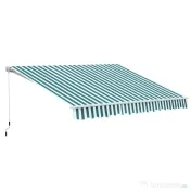 Outsunny Copertina Soare cu Brate de Exterior Reglare cu Manivela, Metal si Poliester, 295x250cm Verde si Alba 