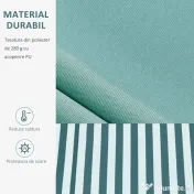 Outsunny Copertina Soare cu Brate de Exterior Reglare cu Manivela, Metal si Poliester, 295x250cm Verde si Alba 