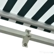 Outsunny Copertina Soare cu Brate de Exterior Reglare cu Manivela, Metal si Poliester, 295x250cm Verde si Alba 