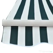 Outsunny Copertina Soare cu Brate de Exterior Reglare cu Manivela, Metal si Poliester, 295x250cm Verde si Alba 