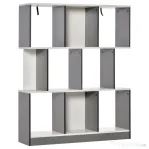 HOMCOM Bibliotecă Mobilă cu 8 Rafturi pentru Sufragerie și Dormitor, 100x24x124 cm, Gri Închis | Aosom Romania