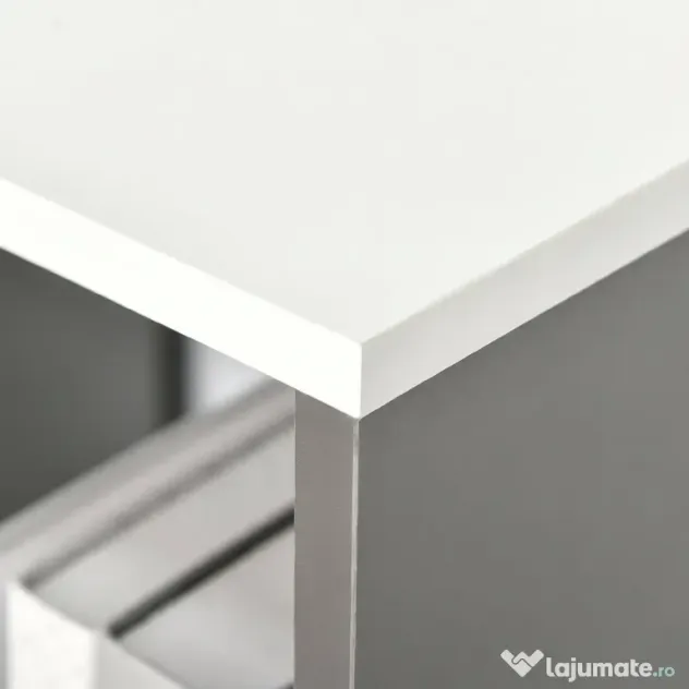 HOMCOM Bibliotecă Mobilă cu 8 Rafturi pentru Sufragerie și Dormitor, 100x24x124 cm, Gri Închis | Aosom Romania