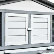 PawHut Cusca pentru iepuri pentru Exterior din Lemn pentru 2-3 Iepuri sau Rozatoare Alba
