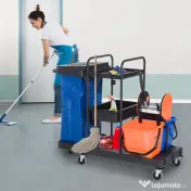 Carucior pentru Curatenie HOMCOM Capacitate 18L si Roti | Aosom Romania