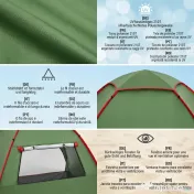 Outsunny Cort pentru Plajă cu Protecție UV 30+, Fereastră și Geantă de Transport, 200x150x119 cm, Verde | Aosom Romania