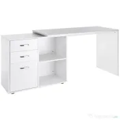 HOMCOM birou de colt, reversibil, 117x83.5x76 cm, alb