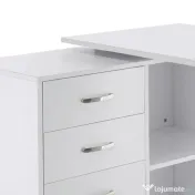 HOMCOM birou de colt, reversibil, 117x83.5x76 cm, alb