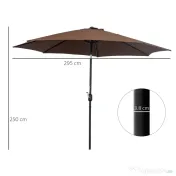 Outsunny Umbrelă de Grădină Inclinabilă 3x2.45m, Poliester Impermeabil, Cafea | Aosom Romania 