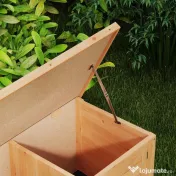 PawHut Cușcă din Lemn pentru Iepuri de Exterior cu Acoperiș din Asfalt, Căsuță, Tăvițe și Hrănitor, 112x50x54 cm, Galbenă