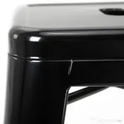 HOMCOM Set 4 Scaune de Bar din Metal cu Suport pentru Picioare pentru Interior si Exterior, 43x43x76 cm, Negru 