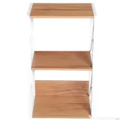 Mobilier Rastel Librarie 3 Rafturi cu Schelet in Otel Alb si Rafturi in Lemn 40x35x72.5cm HOMCOM | Aosom Romania