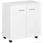 HOMCOM comoda TV, roti incluse, 60x35x65cm, alba 