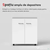 HOMCOM comoda TV, roti incluse, 60x35x65cm, alba 