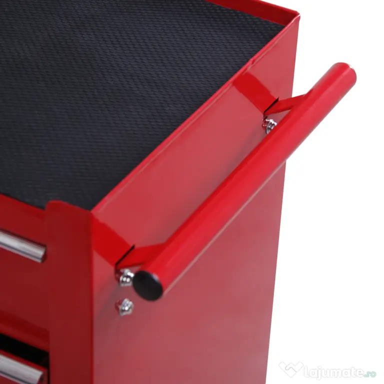 Homcom Carucior Atelier – Casetiera cu Sertare, Rosu 67,5×33×77 cm