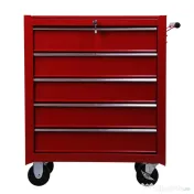Homcom Carucior Atelier – Casetiera cu Sertare, Rosu 67,5×33×77 cm 