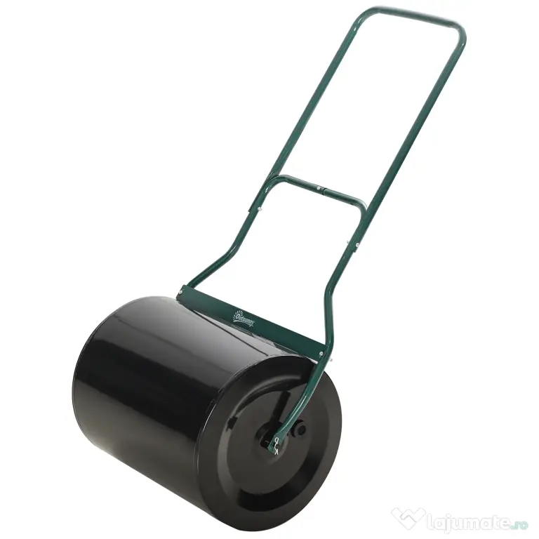 Outsunny Rola de Gradina din Metal Negru Rezervor 60 L Φ50 cm