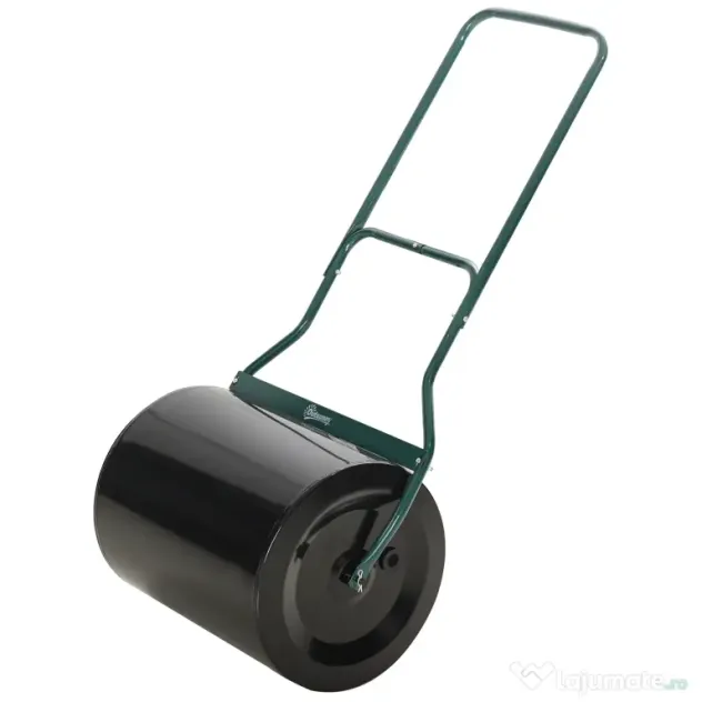 Outsunny Rola de Gradina din Metal Negru Rezervor 60 L Φ50 cm
