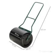 Outsunny Rola de Gradina din Metal Negru Rezervor 60 L Φ50 cm