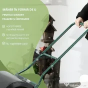 Outsunny Rola de Gradina din Metal Negru Rezervor 60 L Φ50 cm