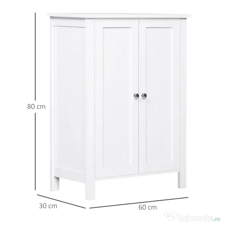 Kleankin dulap baie, cu doua usi, 60x30x80 cm, alb