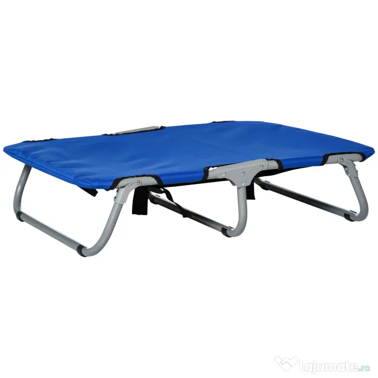 PawHut Saltea Pliabilă Confortabilă pentru Câini, Ușor de Transportat, Albastru, 71x58x18cm | Aosom Romania