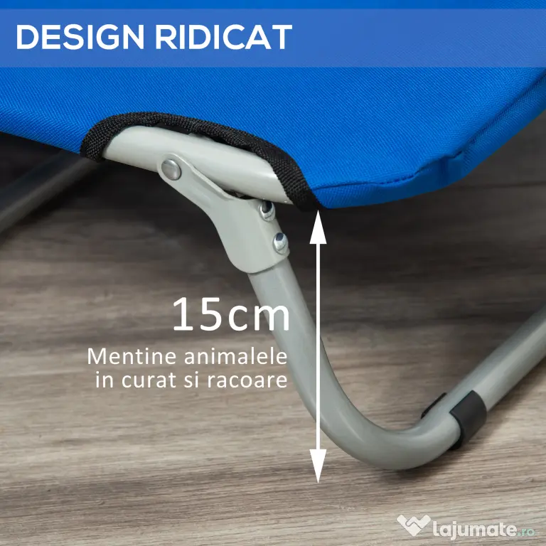 PawHut Saltea Pliabilă Confortabilă pentru Câini, Ușor de Transportat, Albastru, 71x58x18cm | Aosom Romania