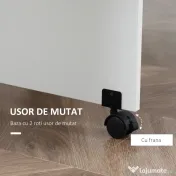 HomCom masa pliabila din lemn, cu roti, 75x140x74cm, alba | Aosom Ro 