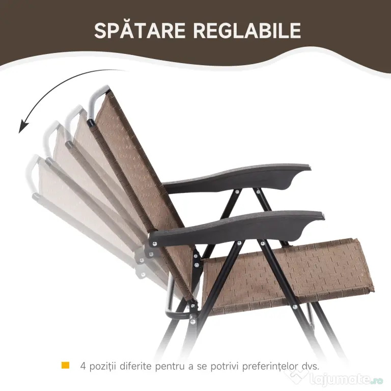 Outsunny Set de mobilier pentru gradina cu masa din sticla securizata, mobilier exterior, maro | Aosom Romania