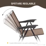 Outsunny Set de mobilier pentru gradina cu masa din sticla securizata, mobilier exterior, maro | Aosom Romania