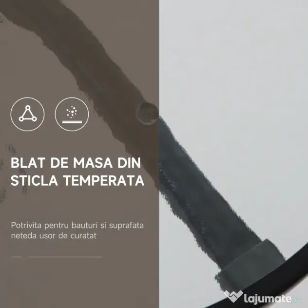 Outsunny Set de mobilier pentru gradina cu masa din sticla securizata, mobilier exterior, maro | Aosom Romania
