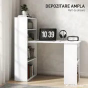 HOMCOM birou modern cu biblioteca 120x55x120cm 