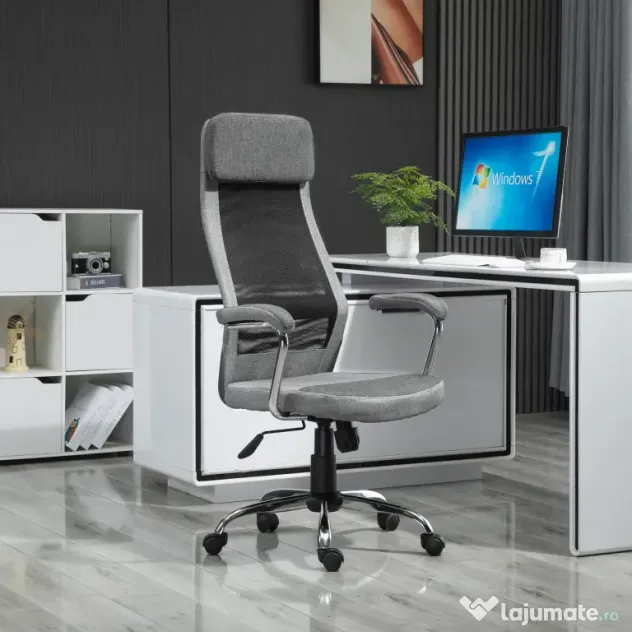 Vinsetto Scaun birou ergonomic, inaltime reglabila, 65x60x119-129cm | Aosom Romania