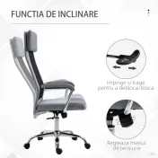 Vinsetto scaun birou ergonomic, inaltime reglabila, 65x60x119-129cm 