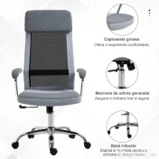 Vinsetto scaun birou ergonomic, inaltime reglabila, 65x60x119-129cm 