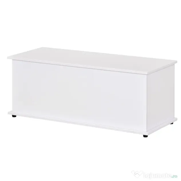 HOMCOM Cutie de depozitare multifunctionala din PAL cu capac care se deschide, pentru camera si intrare, 100x40x40cm, alb | Aosom Romania