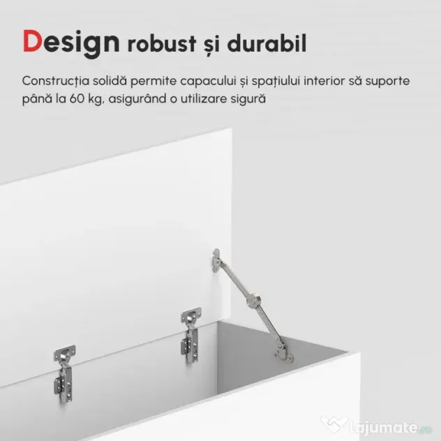 HOMCOM Cutie de depozitare multifunctionala din PAL cu capac care se deschide, pentru camera si intrare, 100x40x40cm, alb | Aosom Romania