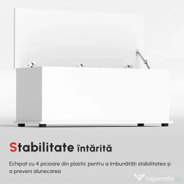HOMCOM Cutie de depozitare multifunctionala din PAL cu capac care se deschide, pentru camera si intrare, 100x40x40cm, alb | Aosom Romania