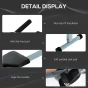 HOMCOM Aparat de Vaslit Profesional, Fitness, cu Display, Structură din PVC și Oțel, pentru Antrenament Complet, Gri și Negru | Aosom Romania