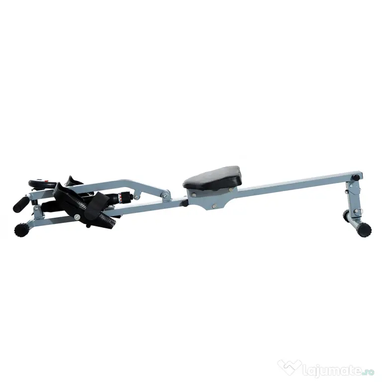 HOMCOM Aparat de Vaslit Profesional, Fitness, cu Display, Structură din PVC și Oțel, pentru Antrenament Complet, Gri și Negru | Aosom Romania