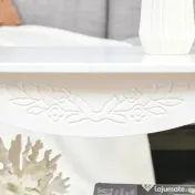 HOMCOM Măsuță de Cafea Joasă, din Lemn de Pin și MDF, 94x44x42 cm, Albă, Stil Modern cu Picioare Solide, Sarcină Maxima 50 kg 