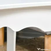 HOMCOM Măsuță de Cafea Joasă, din Lemn de Pin și MDF, 94x44x42 cm, Albă, Stil Modern cu Picioare Solide, Sarcină Maxima 50 kg 