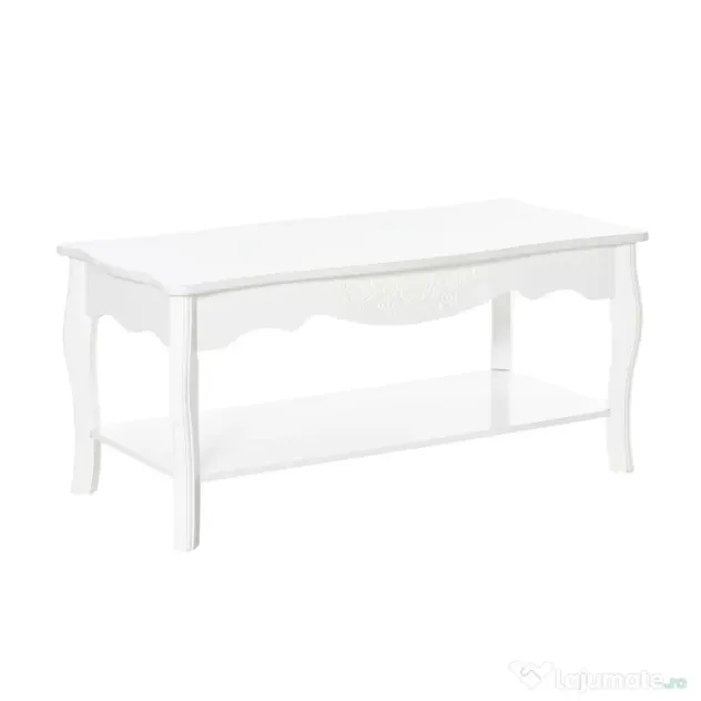 Masa pentru cafea HOMCOM, din lemn, 94x44x42 cm, alba | Aosom RO