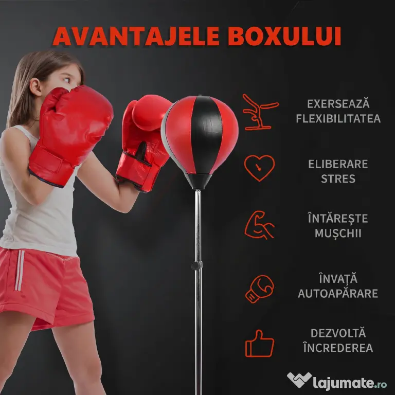 HomCom Sacco da Boxe Punching Ball con Guantoni e Pompa