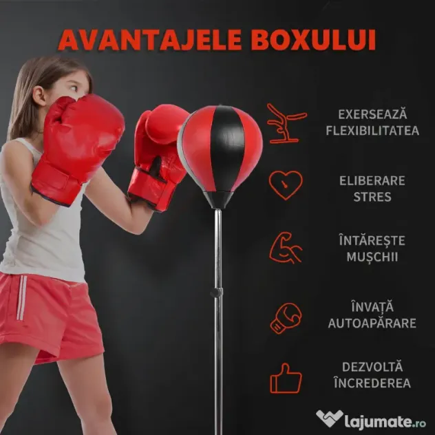 HomCom Sacco da Boxe Punching Ball con Guantoni e Pompa