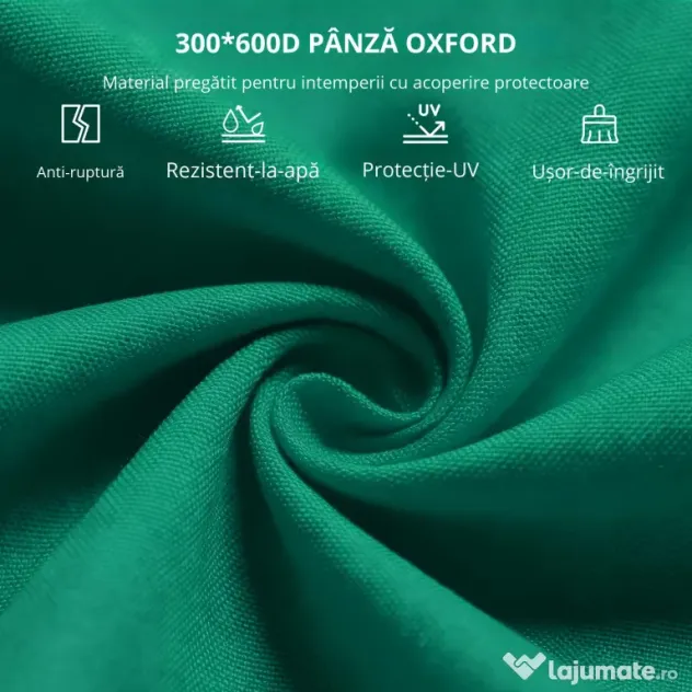 Sezlong pentru Plaja, Spatar Rabatabil, Outsunny, Otel si Tesatura Oxford, Gri | Aosom Romania
